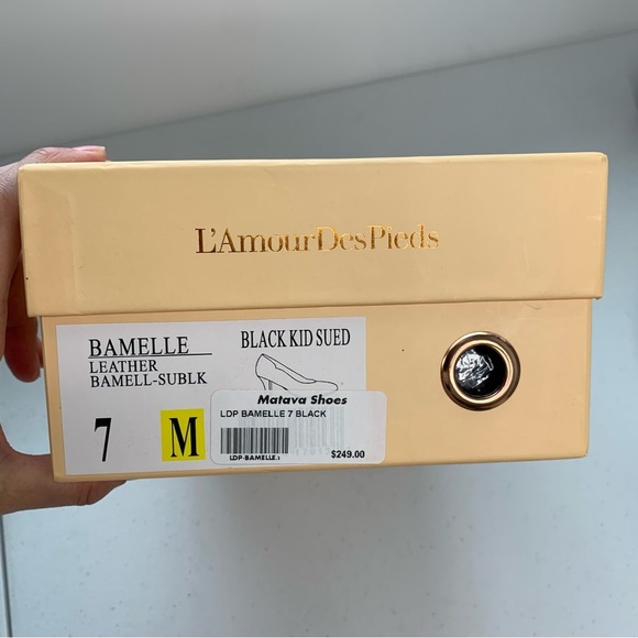 L’Amour Des Pieds LDP Bamelle Black Suede Leather Classic Women's Heels Pumps 7M - Picture 13 of 14
